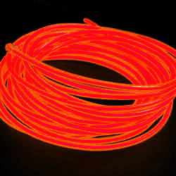 Гибкий неон 2,3 мм, красно-оранжевый, метражом