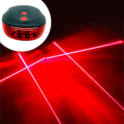 Красный задний велосипедный фонарь с лазерной разметкой «крест»