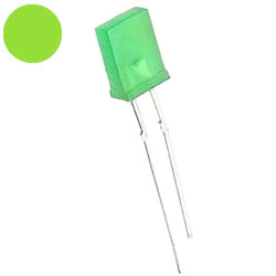 Светодиод прямоугольный, зеленый, диффузный 2х5х7 мм