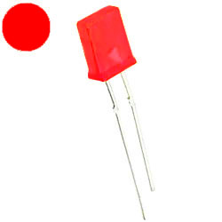 Светодиод прямоугольный, красный, диффузный 2х5х7 мм