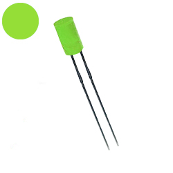 Светодиод 5 мм диффузный зеленый, цилиндрический