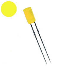 Светодиод 5 мм диффузный желтый, цилиндрический