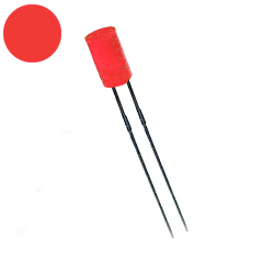 Светодиод 5 мм диффузный красный, цилиндрический