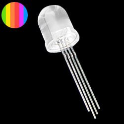 Диффузный RGB светодиод с общим анодом, 10000 mcd, 10 мм