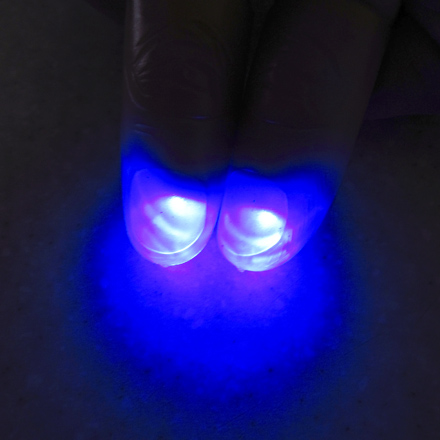 Накладные силиконовые светящиеся пальцы, синие